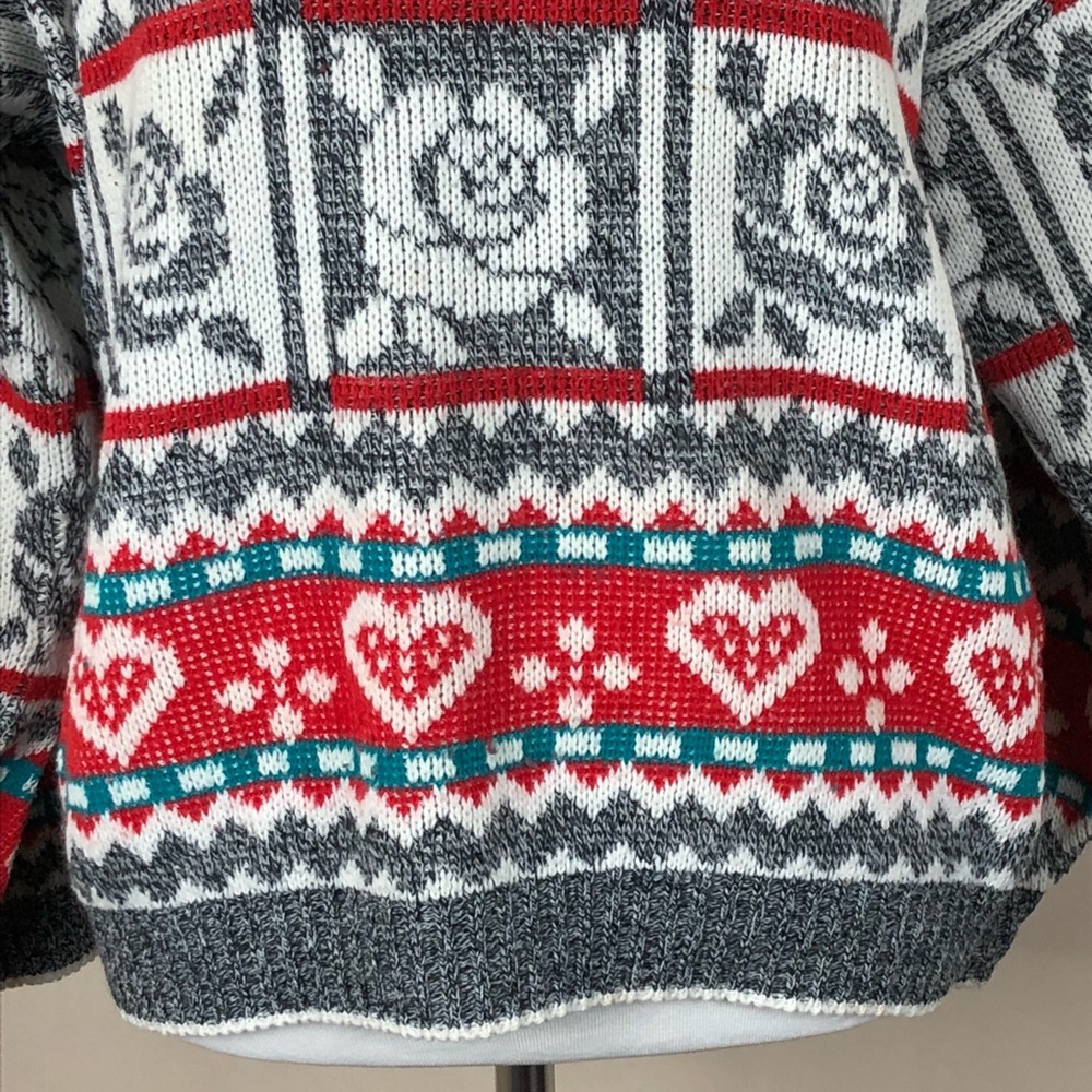 VTG Hot Cashews Floral Sweater Size Lg - Picture 2 of 6